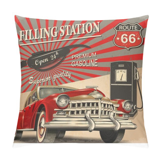 Personality  Filling Station Retro Poster Pillow Covers
