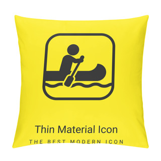 Personality  Boating Sign Minimal Bright Yellow Material Icon Pillow Covers