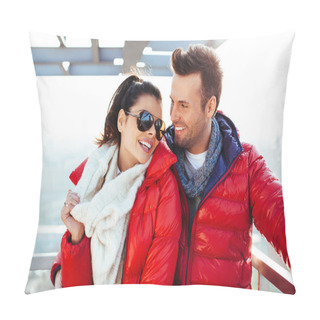 Personality  Happy Couple Enjoying Time Together Pillow Covers