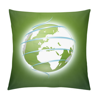 Personality  Green Earth. Vector Illustration Pillow Covers