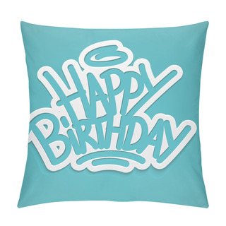 Personality  Happy Birthday Alligraphy Label Lettering Card Pillow Covers