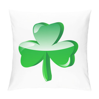 Personality  Three Leaf Clover Vector Illustration. Pillow Covers