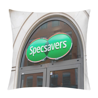 Personality  LONDON, ENGLAND - JULY 24, 2020:  Specsavers Optician Branch At Holborn, London During The COVID-19 Pandemic - 091 Pillow Covers