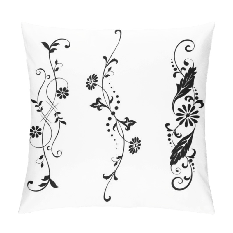 Personality  Set Elements For Design Flowers And Pillow Covers
