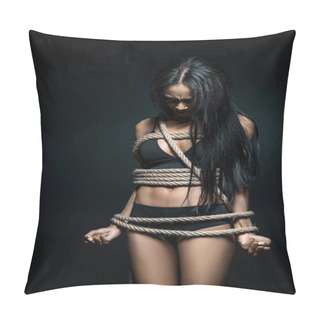 Personality  African American Woman Bound With Rope Pillow Covers