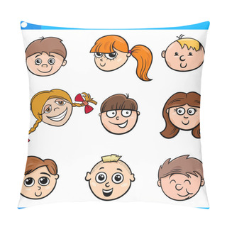 Personality  Cartoon Kids Characters Faces Set Pillow Covers