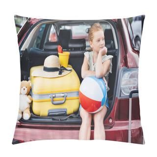 Personality  Travelling Girl Sitting In Car Trunk Pillow Covers