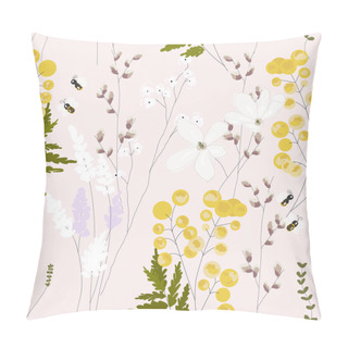 Personality  Spring Garden Seamless Pattern With Hand Drawn Springtime Florals Pillow Covers