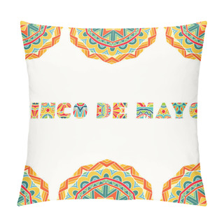 Personality  Cinco De Mayo Card With Bright Mexican Border Pillow Covers