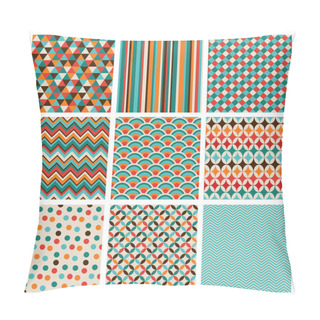 Personality  Seamless Retro Geometric Hipster Background Set. Pillow Covers