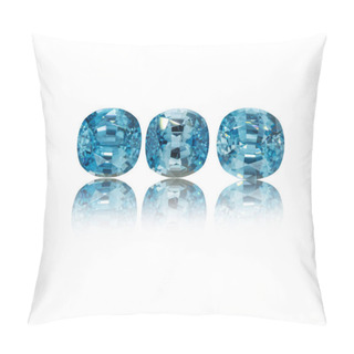 Personality  Macro Mineral Stone Cut Aquamarine On A White Background Close-up Pillow Covers