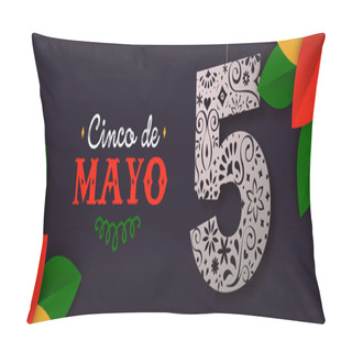 Personality  Mexican Paper Art Banner For Cinco De Mayo Holiday Pillow Covers