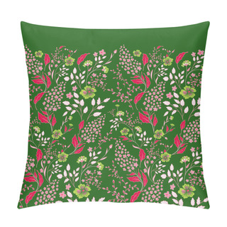 Personality  Seamless Border Of Flowering Branches. Cute Little Flowers Wide Edging. Vector Illustration. Pillow Covers