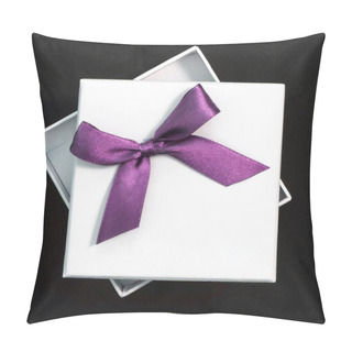 Personality  White Gift With Purple Ribbon Pillow Covers