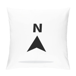 Personality  North Direction Compass Icon On White Background. Pillow Covers