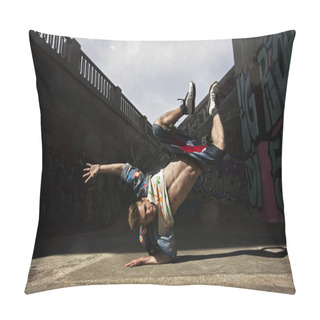 Personality  Man Dancing Hip-hop In Urban Pillow Covers