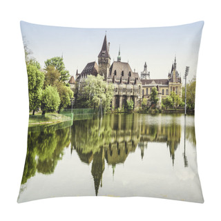 Personality  Vajdahunyad Castle View From Lakeside. Budapest, Hungary Pillow Covers