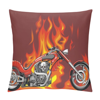 Personality  My Original Motorbike With Fire Background Pillow Covers