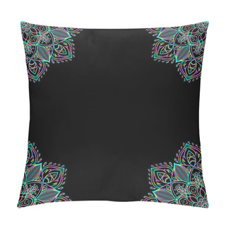 Personality  Vector Ornamental Mandala Inspired Ethnic Art, Patterned Indian  Pillow Covers
