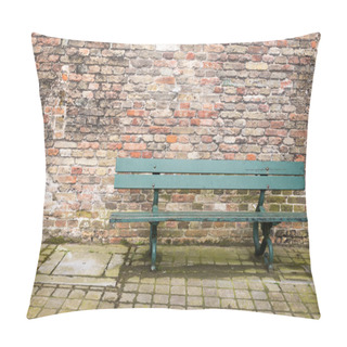Personality  Green Bench Brick Wall Pillow Covers