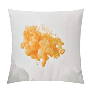 Personality  Artistic Background With White And Orange Splash Of Paint Pillow Covers