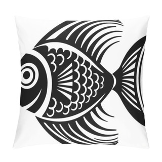 Personality  Fish - Minimalist And Flat Logo - Vector Illustration Pillow Covers