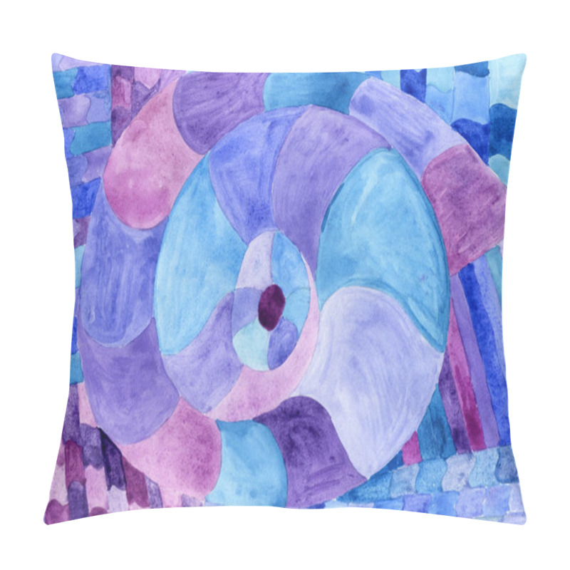 Personality  Watercolor Nautilus Picasso in blue. Sea theme watercolor pillow covers