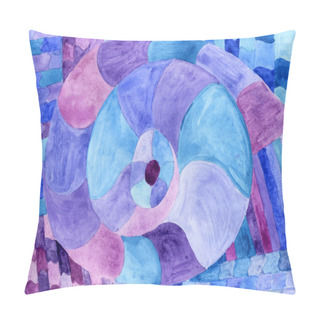 Personality  Watercolor Nautilus Picasso In Blue. Sea Theme Watercolor Pillow Covers