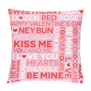 Personality  Seamless Valentines Day Word Pattern With Hearts Pillow Covers