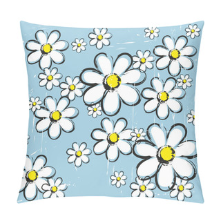 Personality  Seamless Background With Camomiles Pillow Covers