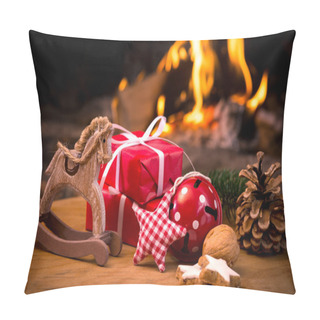 Personality  Christmas Scene With Tree Gifts Pillow Covers