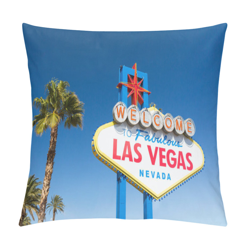 Personality  welcome to fabulous las vegas sign and palm trees pillow covers