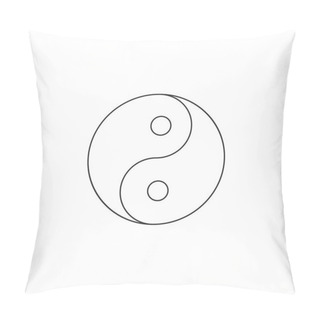 Personality  Yin Yang Icon. Vector Illustration, Flat Design. Pillow Covers