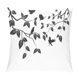 Personality  Leaves And Birds Pillow Covers