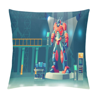 Personality  Battle Robot Transformer In Science Laboratory. Pillow Covers