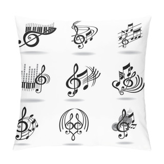 Personality  Music Notes. Set Of Music Design Elements Or Icons. Pillow Covers