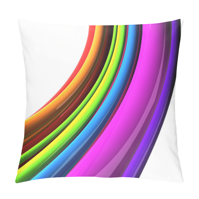 Personality  Rainbow colored cables isolated over white background pillow covers