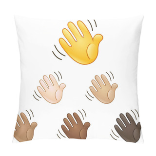 Personality  Waving Hand Sign Emoji Pillow Covers