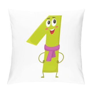Personality  Cute And Funny Colorful 1 Number Characters, Birthday Greetings Pillow Covers