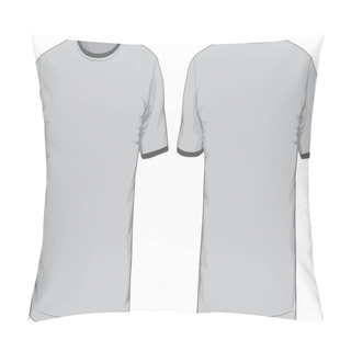 Personality  Mens T-shirts Template. Front And Back Views Pillow Covers