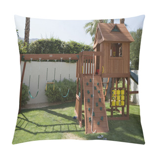 Personality  Play Equipment In Backyard Pillow Covers