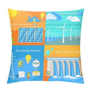 Personality  Solar And Hydro Electricity Windy Pillow Covers