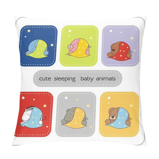 Personality  Cute Sleeping Baby Animals Pillow Covers