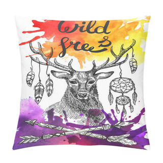 Personality  Poster With Deer Pillow Covers