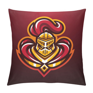 Personality  Knight Head Mascot Logo Design Pillow Covers