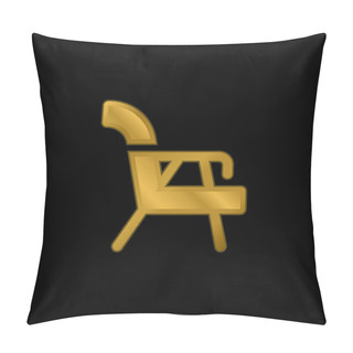 Personality  Armchair Gold Plated Metalic Icon Or Logo Vector Pillow Covers