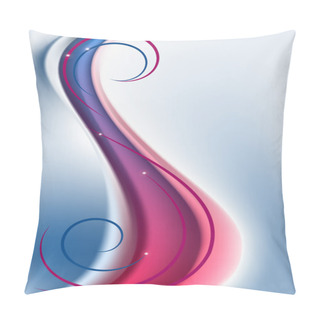 Personality  Abstract Light Blue Background With Red And Blue Waves. Pillow Covers