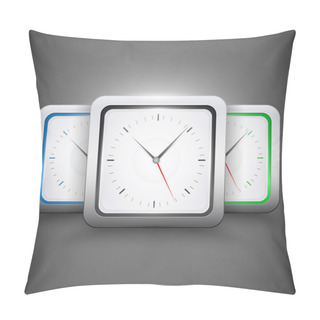 Personality  Square Clocks, Vector Design Pillow Covers