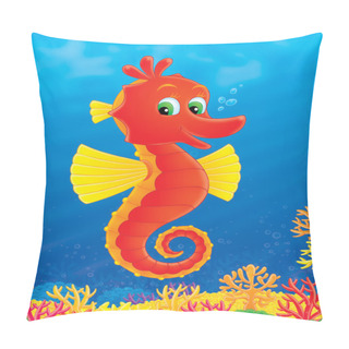 Personality  Happy Red Seahorse Pillow Covers