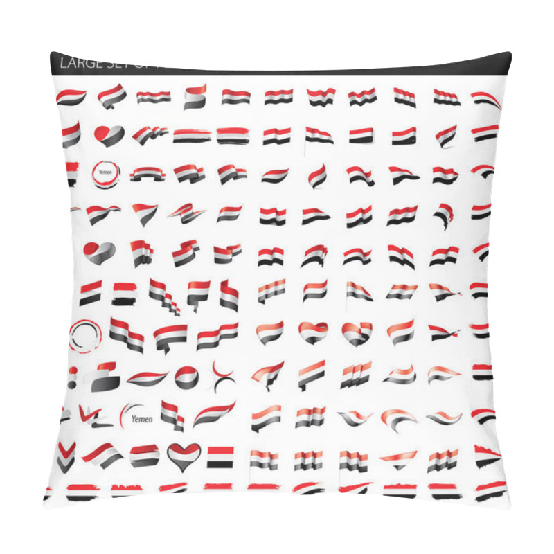 Personality  Yemeni flag, vector illustration pillow covers